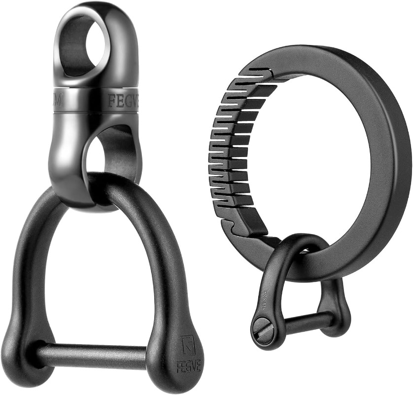 Edc Carry Clip - 티타늄 소재의 둥근 카라비너 클립이 달린