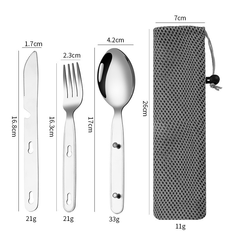 3개/세트 접이식 숟가락 포크 나이프 304 스테인레스 - Edc Everyday Carry Knives 리뷰 및 가격
