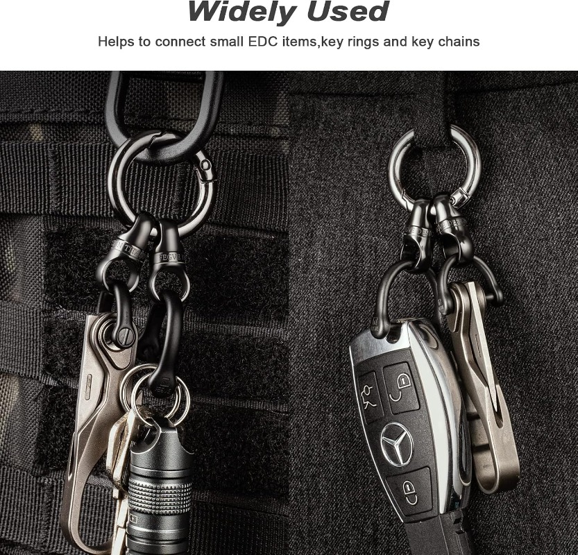 티타늄 소재의 둥근 카라비너 클립이 달린 키링, 내구성 - Edc Carry Clip 리뷰 및 가격